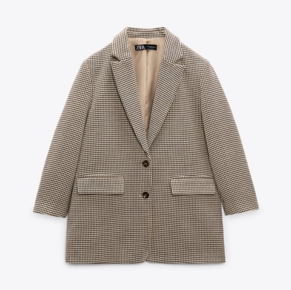 Zara houndstooth blazer